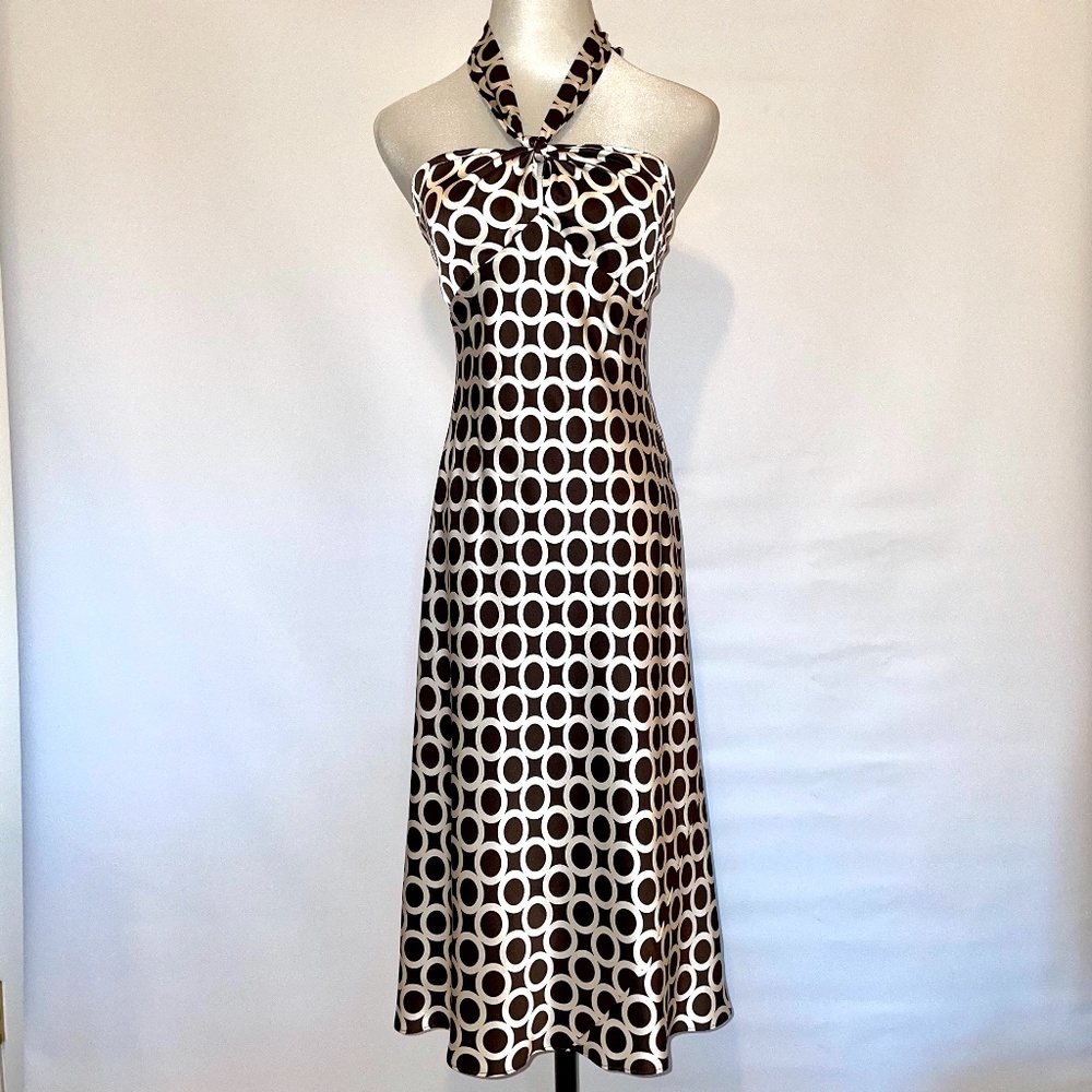 Laundry brand silk brown & white print dress